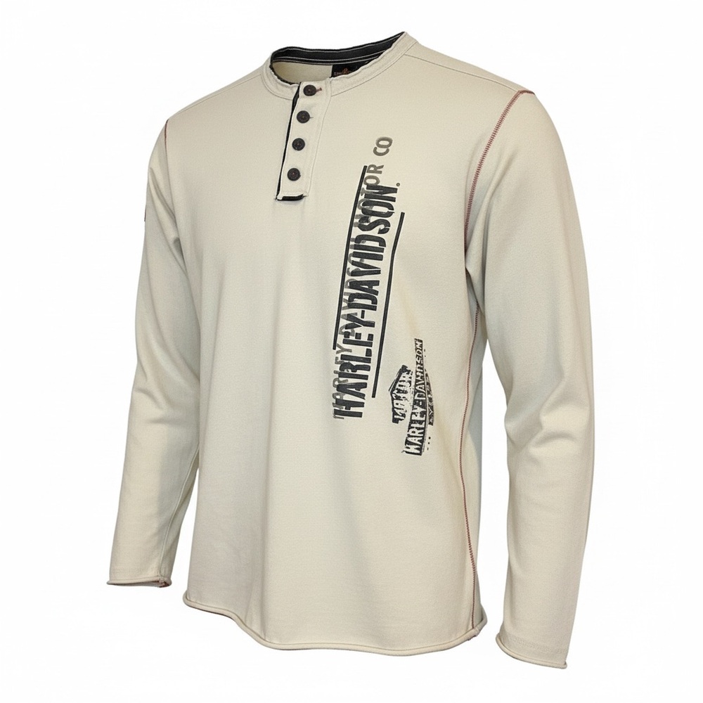 Harley-Davidson Men's Beige Long Sleeve Tee